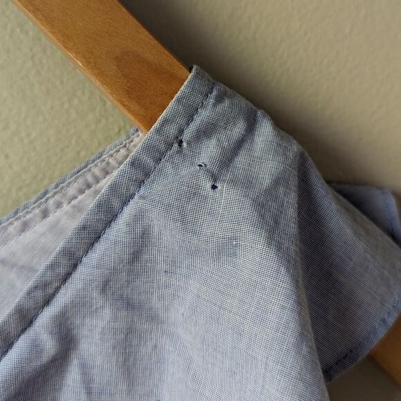 J. Crew Cotton Chambray Ruffle Front Square Back Mini‎ Dress Women's Sz 2 - Picture 12 of 12